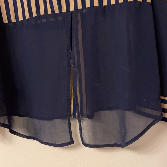 Navy tan work blouse - Picture 6 of 6